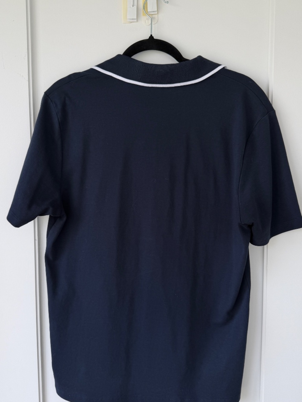 Reiss Navy Half-Zip Polo Shirt- Size L - Picture 2 of 3